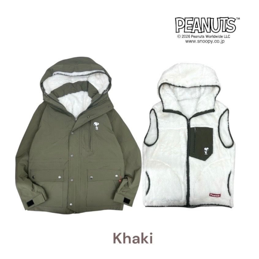 スヌーピー 3way マウンテンパーカー ジャケット アウター ボアフリース ベスト 冬 SNOOPY PEANUTS s1854-136sp