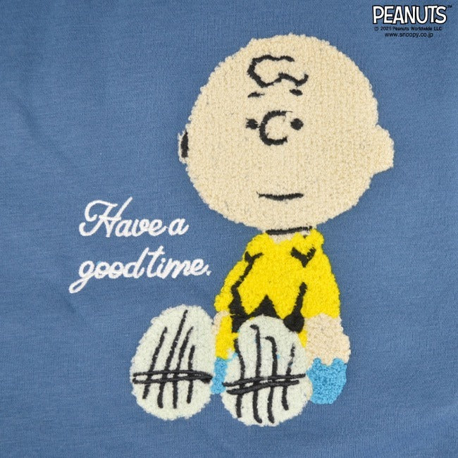 スヌーピー トレーナー 長袖 裏起毛 刺繍 切り替え スウェット チャーリーブラウン コクーン SNOOPY PEANUTS s2344-188