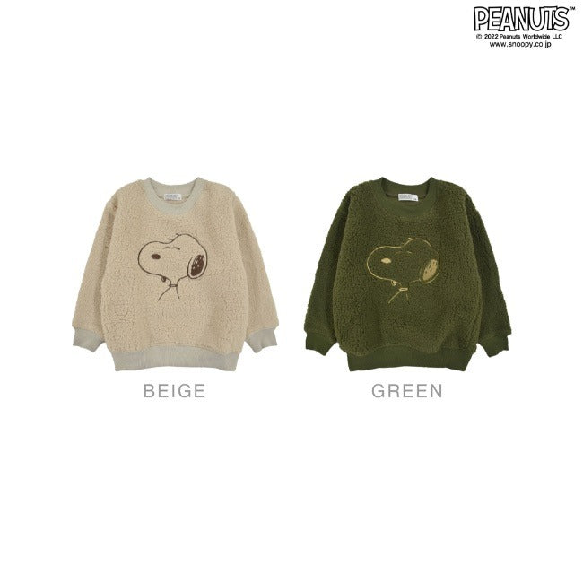 スヌーピー キッズ 刺繍 BIG シルエット トレーナー ボア フリース 長袖 SNOOPY PEANUTS 110 120 130 140 s6324-519