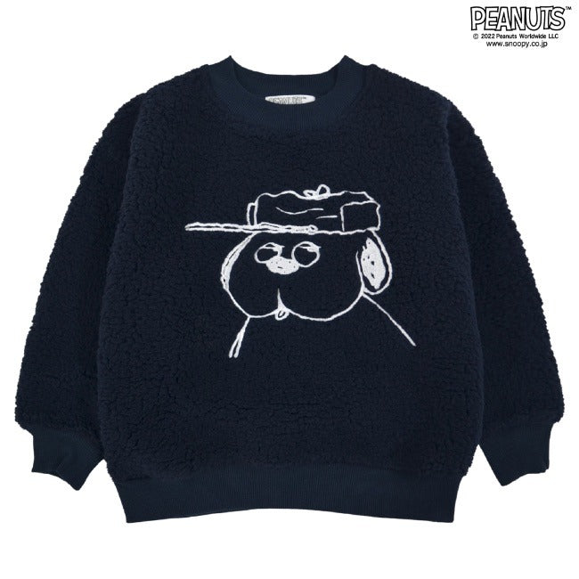 スヌーピー オラフ キッズ トレーナー 刺繍 BIG シルエット 長袖 ボア SNOOPY PEANUTS s6324-522