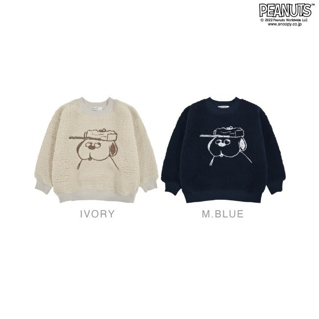 スヌーピー オラフ キッズ トレーナー 刺繍 BIG シルエット 長袖 ボア SNOOPY PEANUTS s6324-522