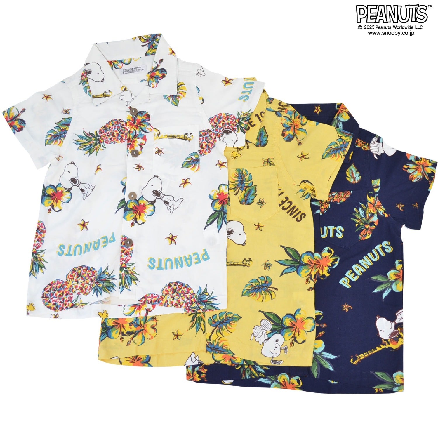 スヌーピー アロハシャツ ハイビスカス柄 半袖 キッズ 子ども服 夏 SNOOPY PEANUTS s6552-270sp