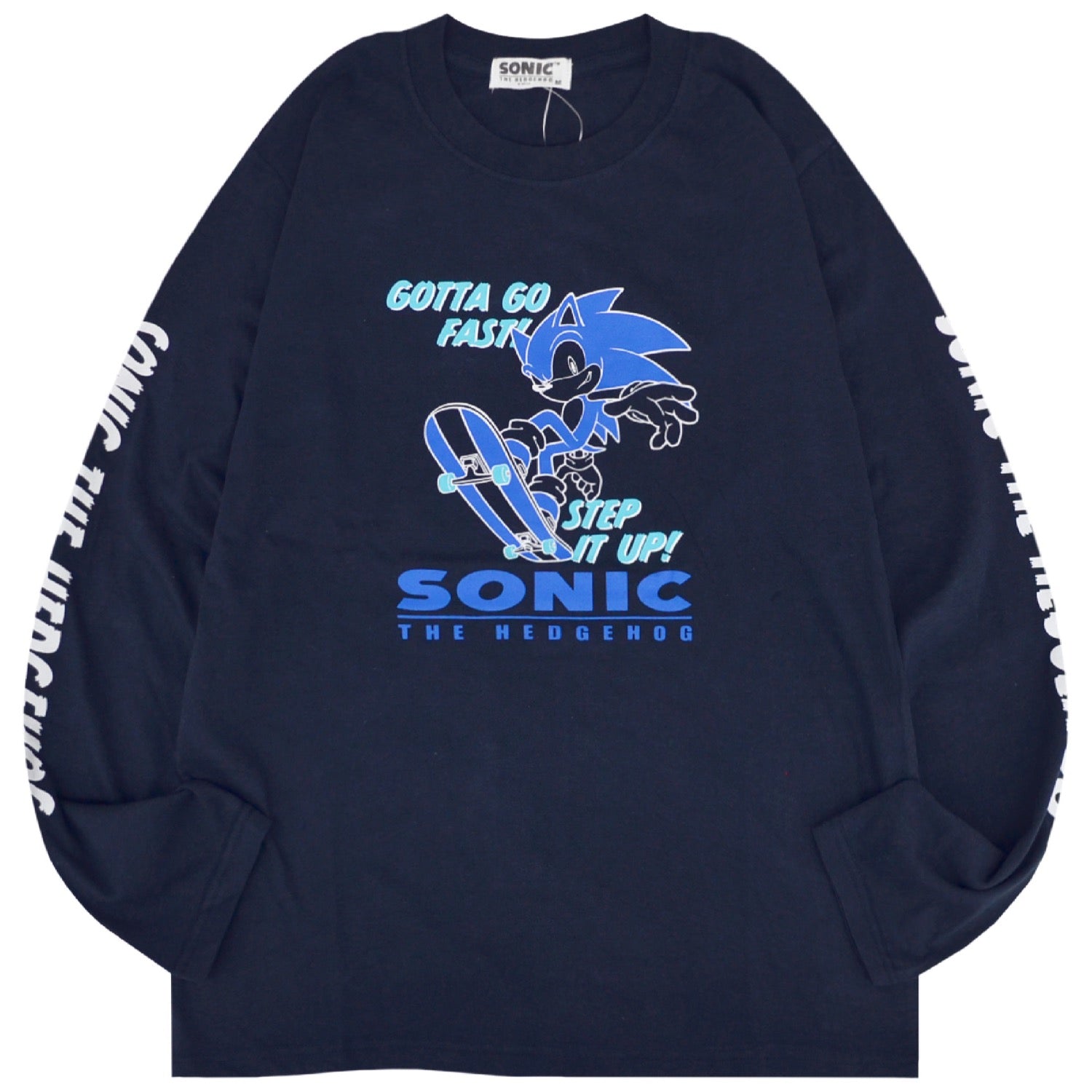 ソニック Tシャツ 長袖 セガ ゲーム バック プリント 刺繍 スケボー SONIC THE HEDGEHOG sc1251-13