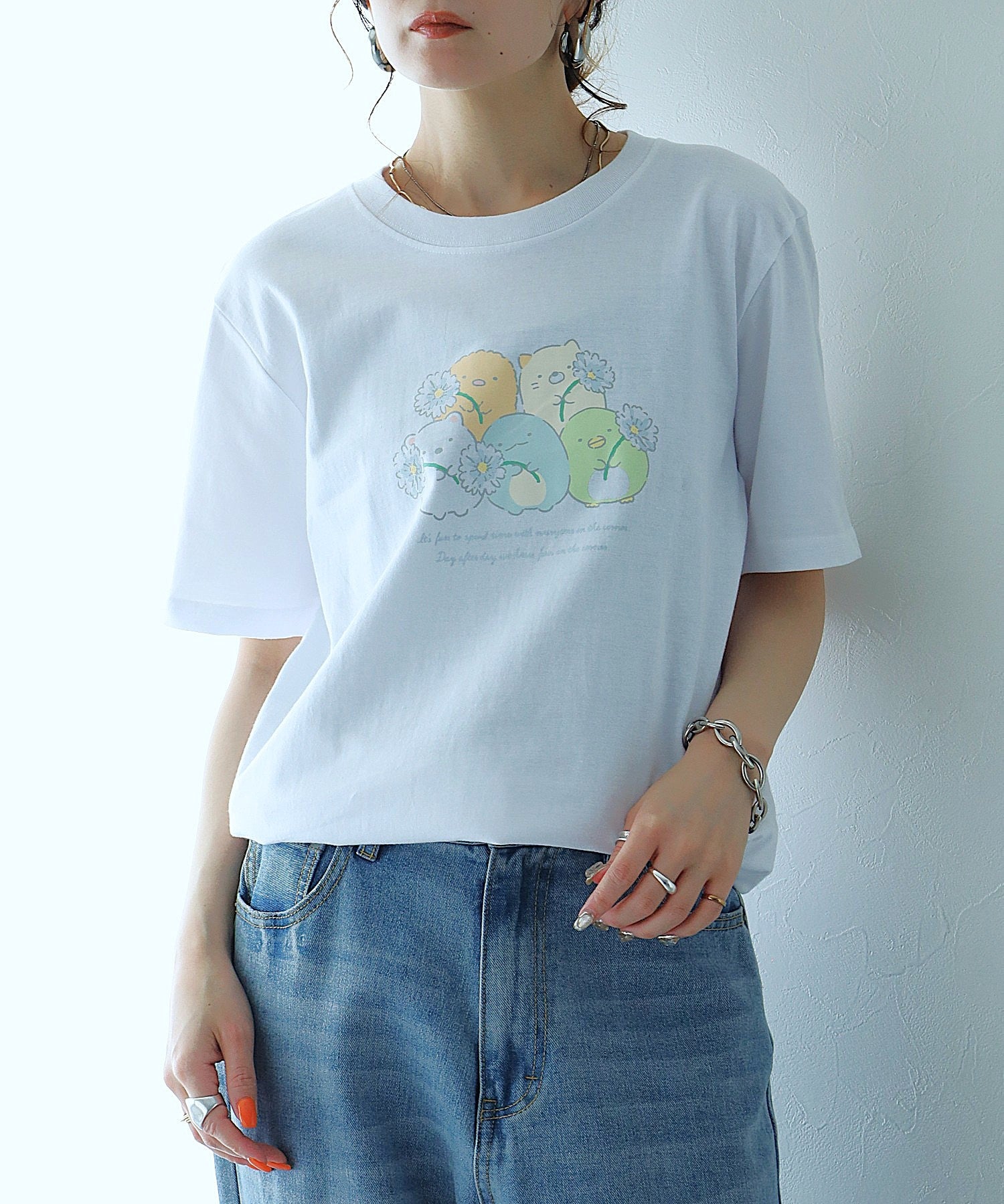 すみっコぐらし お揃いコーデ 親子コーデ 半袖 Tシャツ トップス プリント 天竺 綿 春夏 sumikkogurashi sg1162-40
