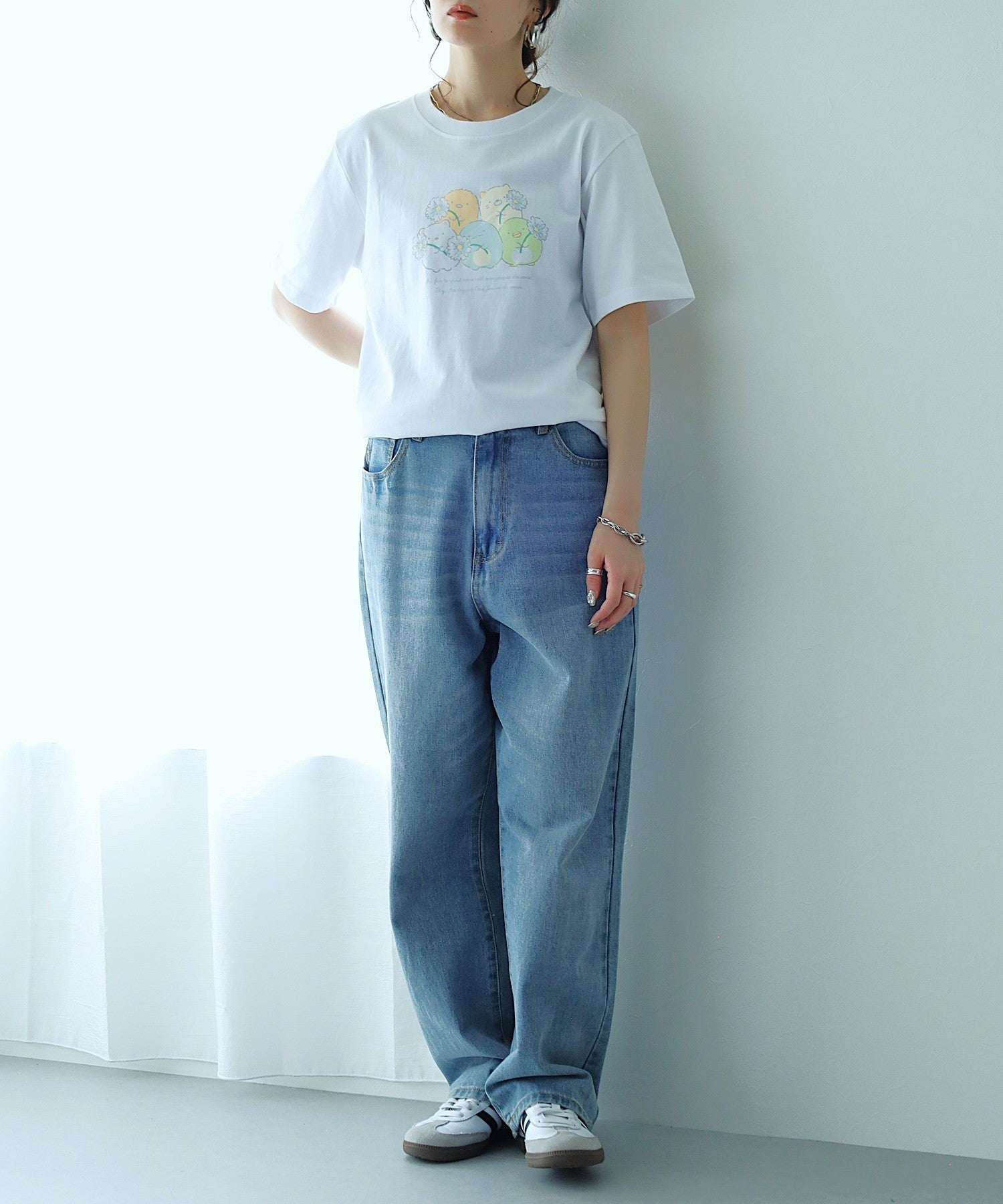 すみっコぐらし お揃いコーデ 親子コーデ 半袖 Tシャツ トップス プリント 天竺 綿 春夏 sumikkogurashi sg1162-40