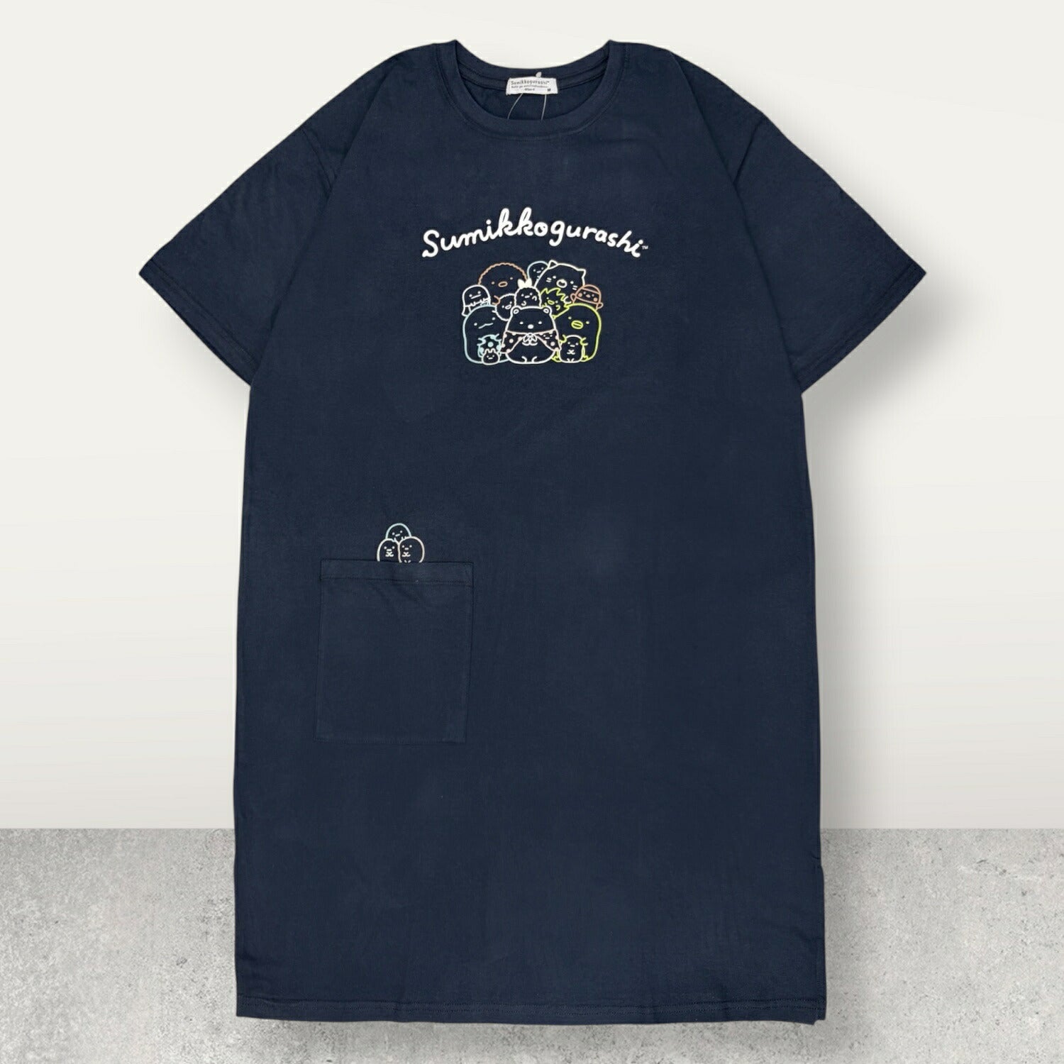 すみっコぐらし プリント 半袖 ワンピース ロング丈 天竺 BIG Tシャツ 春 夏 ポケット付 サンエックス sumikkogurashi SAN-X sg1752-182