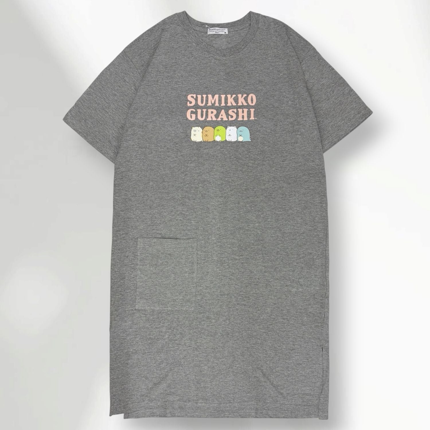 すみっコぐらし プリント ロゴ 半袖 ワンピース ロング丈 天竺 スーパーBIG Tシャツ 春 夏 ポケット付 サンエックス sumikkogurashi SAN -X sg1752-183
