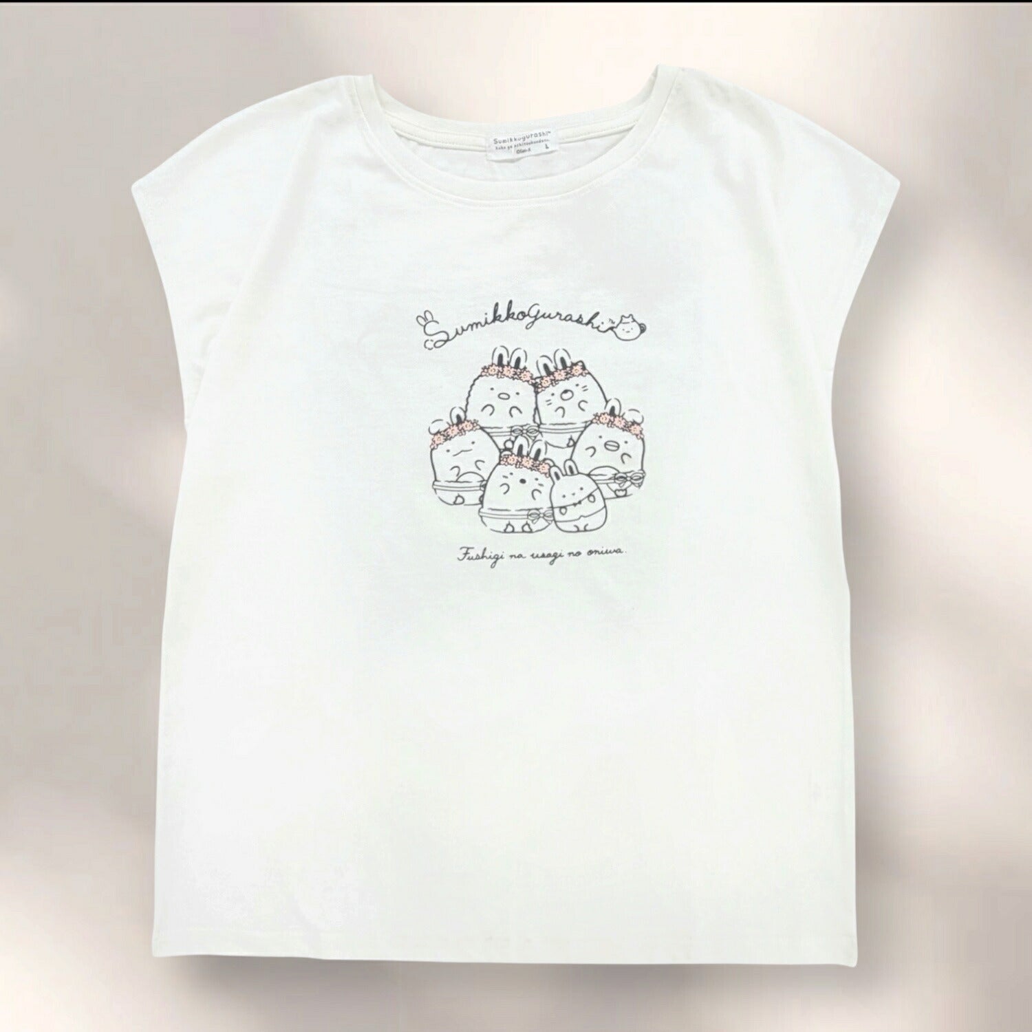 すみっコぐらし レディース ゆったり フレンチスリーブ 半袖 Tシャツ トップス プリント 天竺 綿 春夏 sumikkogurashi sg2162-43