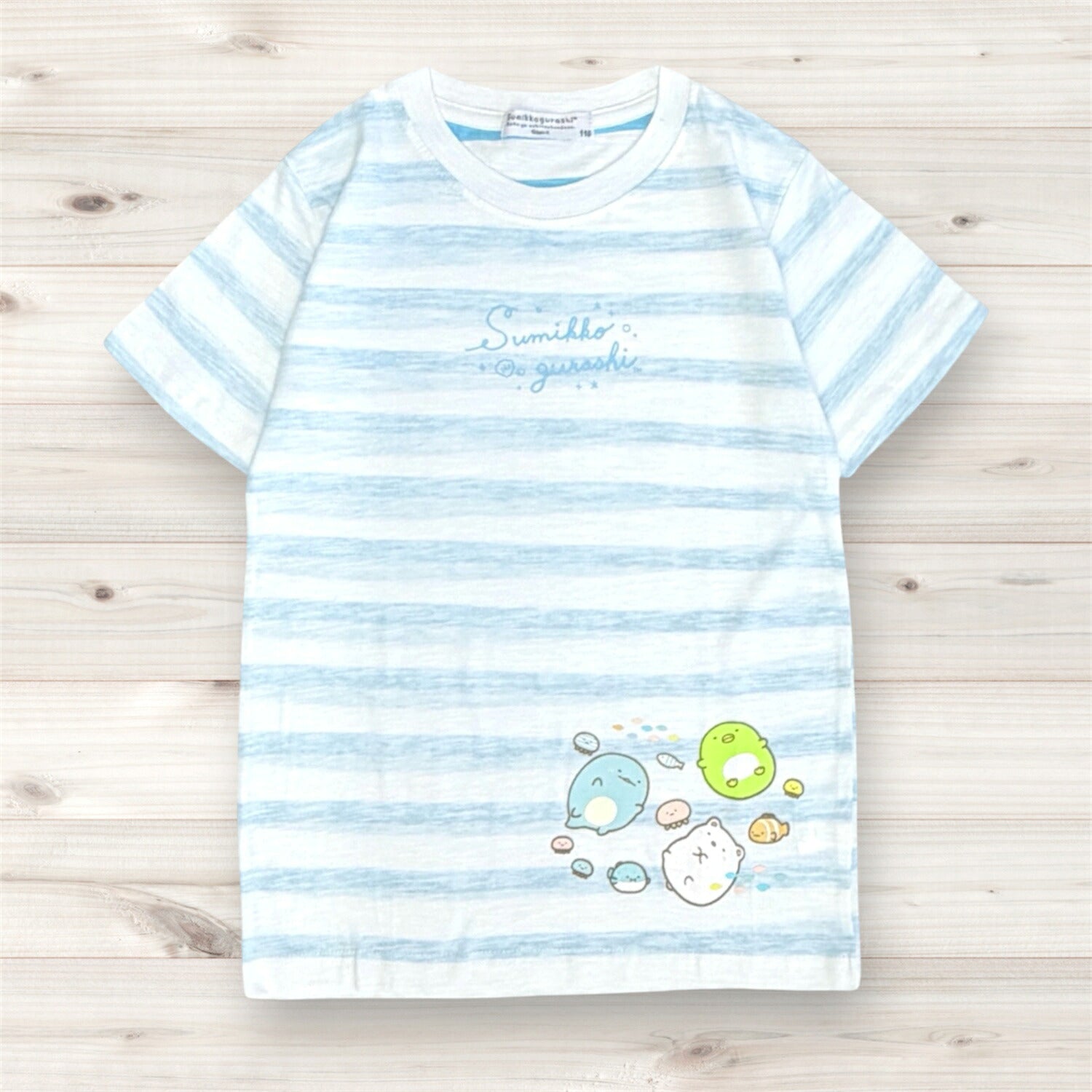 すみっコぐらし キッズ スラブ 裏ボーダー 半袖 Tシャツ 子供服 天竺 トップス プリント 子ども 春夏 サンエックス sumikkogurashi SAN-X sg7152-177