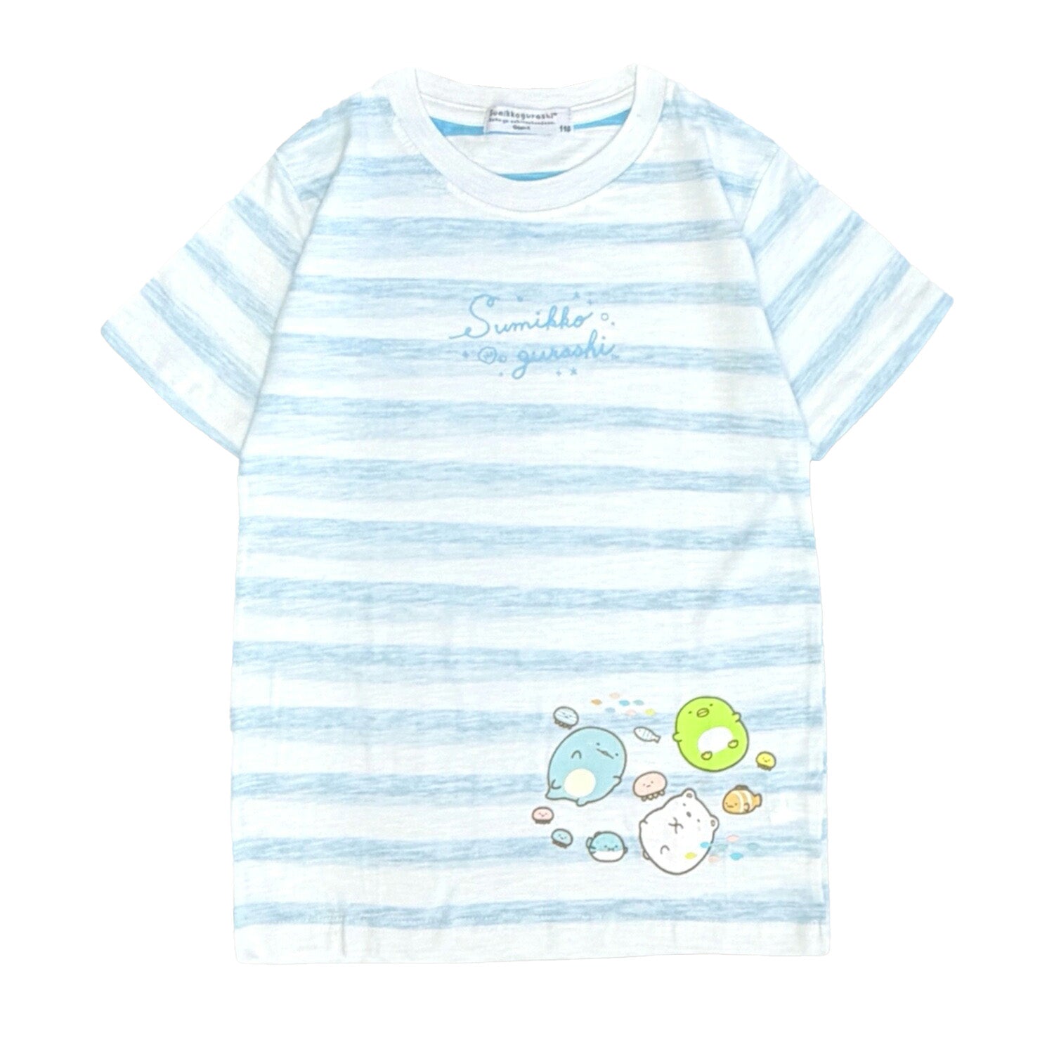 すみっコぐらし キッズ スラブ 裏ボーダー 半袖 Tシャツ 子供服 天竺 トップス プリント 子ども 春夏 サンエックス sumikkogurashi SAN-X sg7152-177