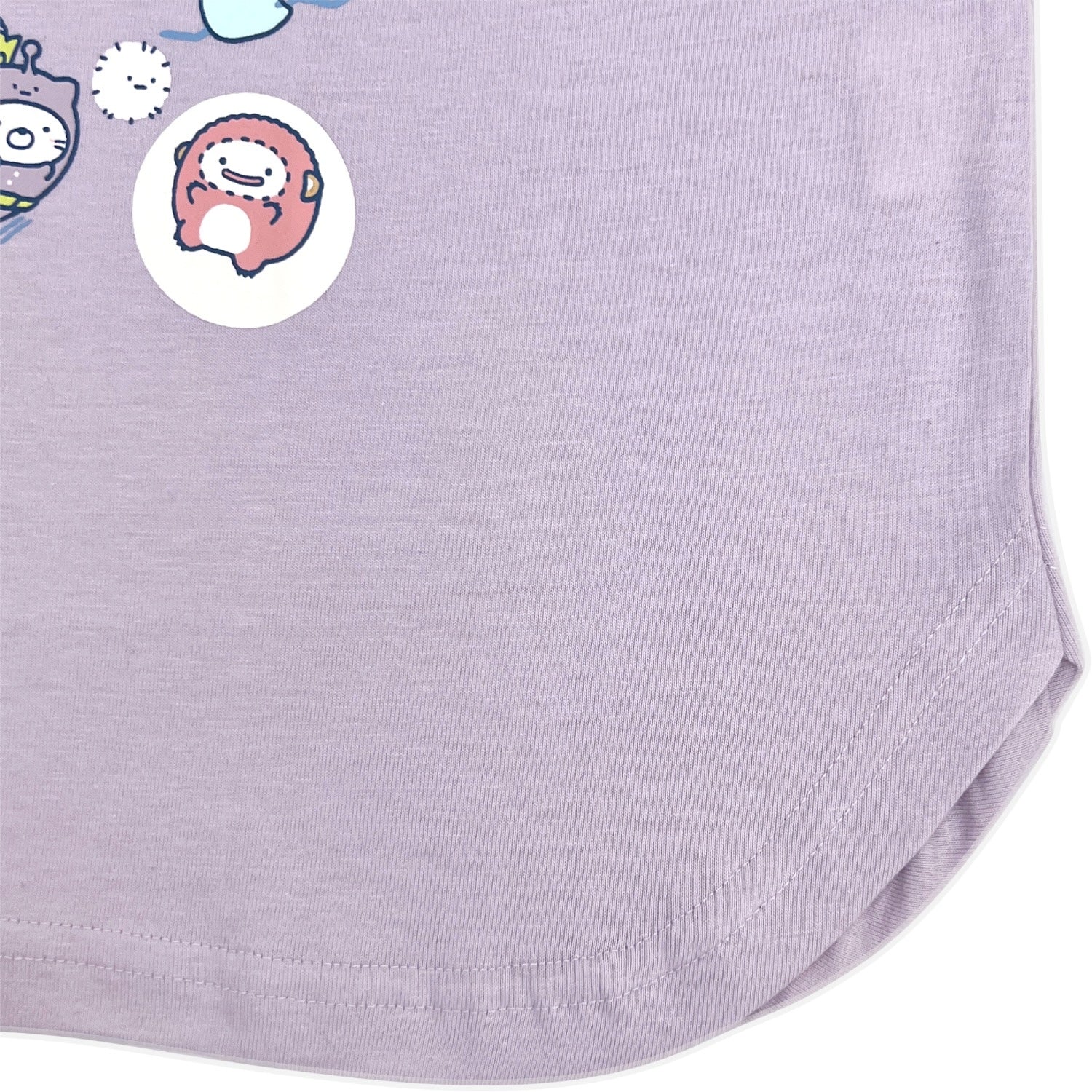 すみっコぐらし キッズ こども 半袖 Tシャツ カットソー 蓄光 プリント ヘムカット 宇宙柄 キャラクター 春夏