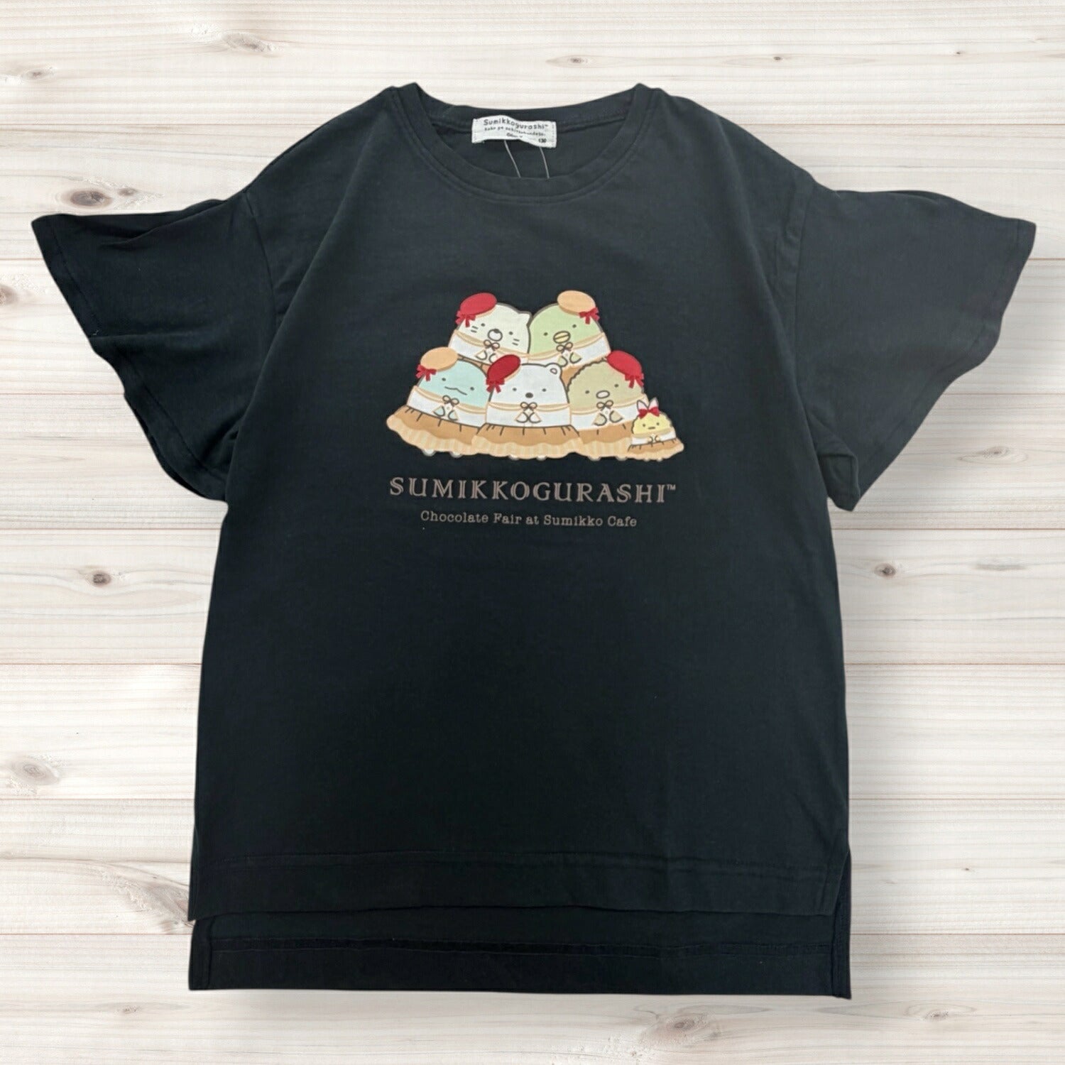 すみっコぐらし キッズ 袖フリル 半袖 Tシャツ 子ども 子供服 トップス プリント 天竺 綿 春夏 sumikkogurashi sg7162-36