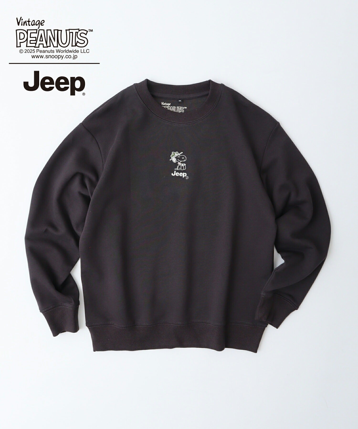 スヌーピー Jeep® コラボ トレーナー 長袖 フォト バックプリント 刺繍 ロゴ SNOOPY PEANUTS sjp1343-59