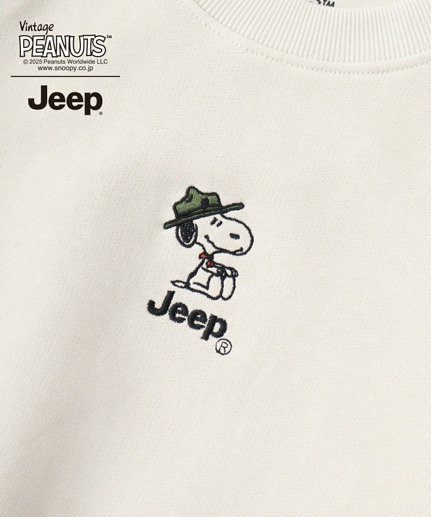 スヌーピー Jeep® コラボ トレーナー 長袖 フォト バックプリント 刺繍 ロゴ SNOOPY PEANUTS sjp1343-59