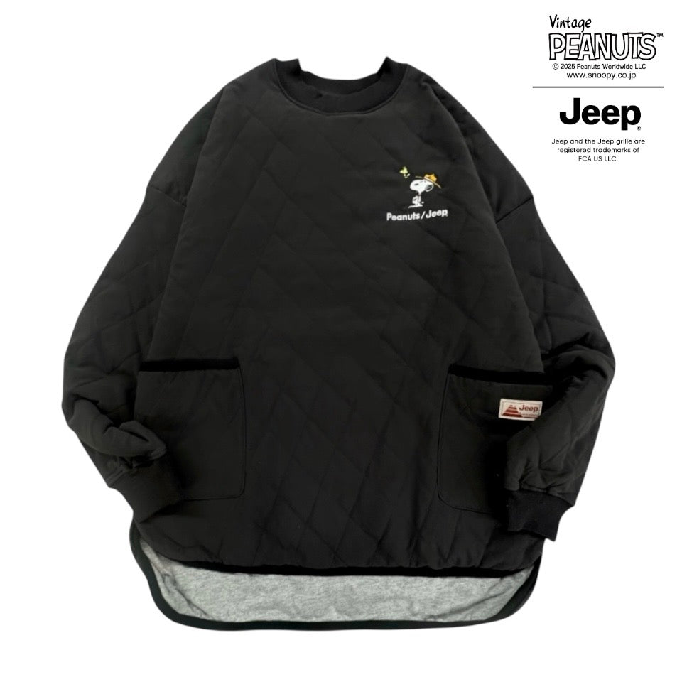 スヌーピー ピーナッツ ジープ アウトドア 中綿入り キルト トップス トレーナー 長袖 SNOOPY PEANUTS JEEP sjp1344-132