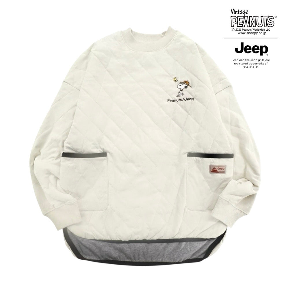スヌーピー ピーナッツ ジープ アウトドア 中綿入り キルト トップス トレーナー 長袖 SNOOPY PEANUTS JEEP sjp1344-132