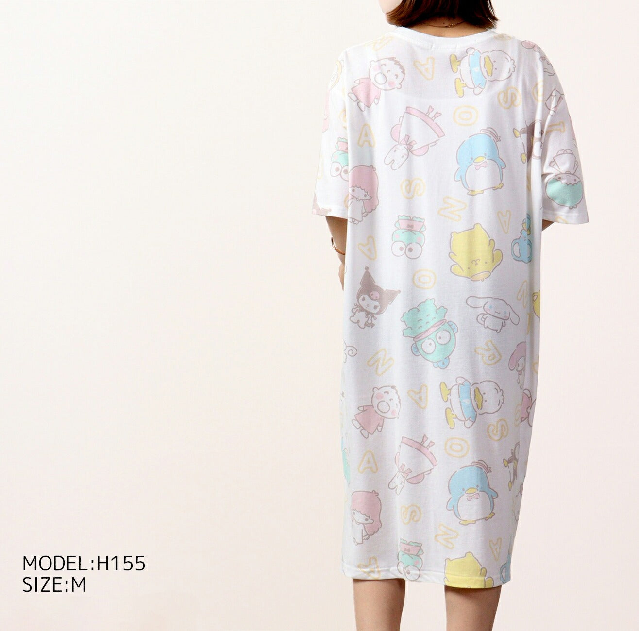 サンリオキャラクターズ 総柄 Tシャツ ワンピース sm1132-25