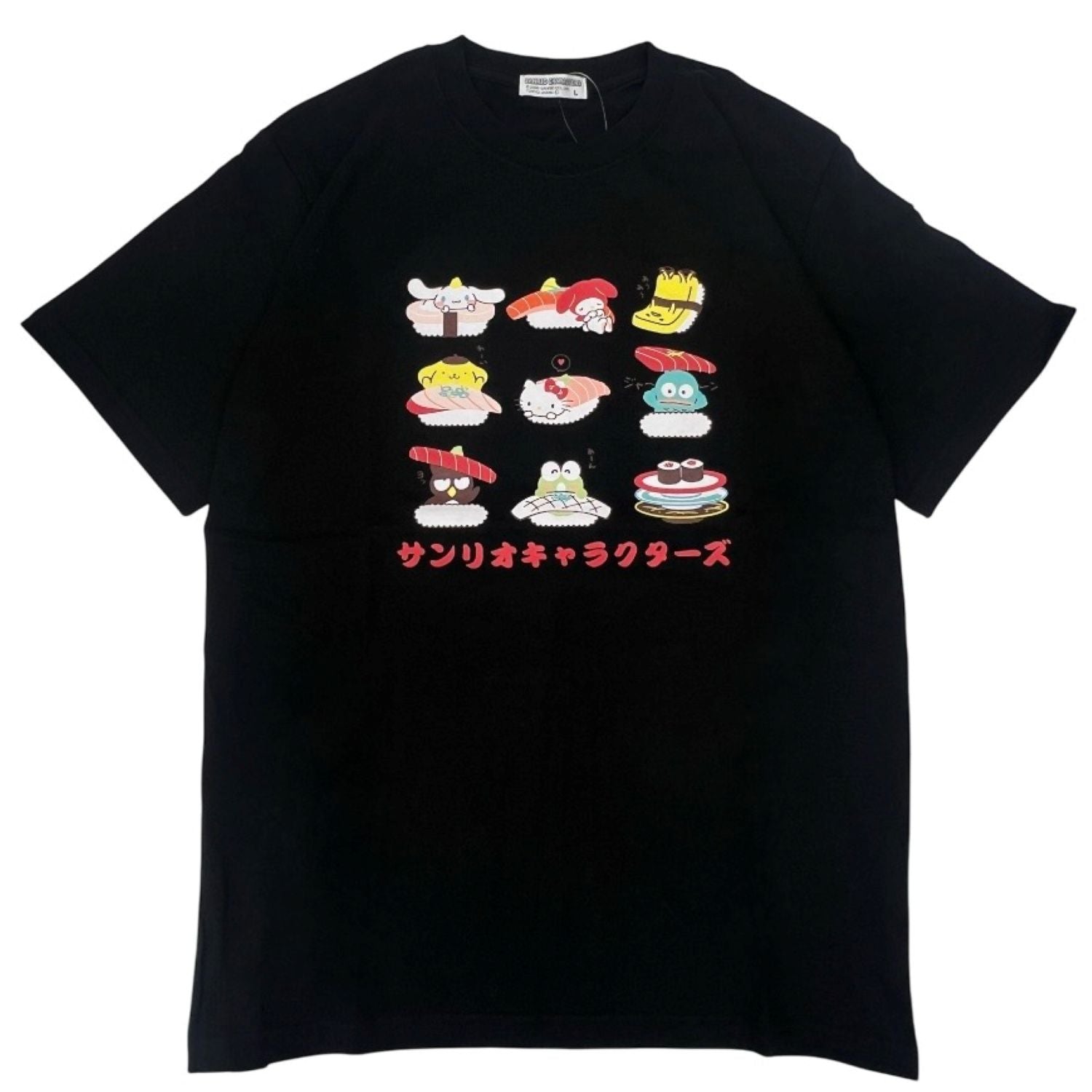 サンリオキャラクターズ 寿司柄 半袖 Tシャツ プリント 天竺 メンズ レディース ハローキティ ハンギョドン ポムポムプリン ぐでたま シナモロール マイメロディ バッドばつ丸 けろけろけろっぴ sm1162-67