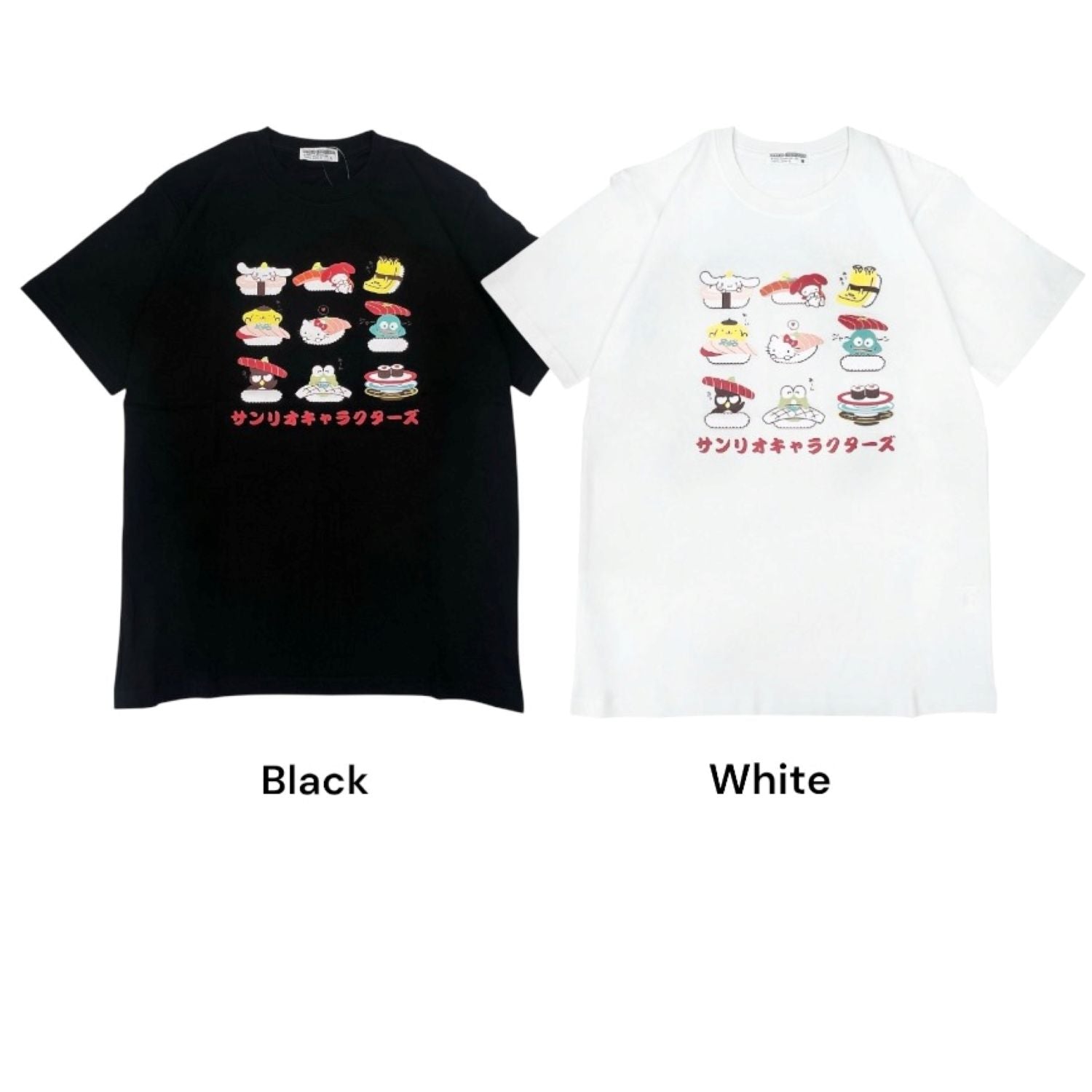 サンリオキャラクターズ 寿司柄 半袖 Tシャツ プリント 天竺 メンズ レディース ハローキティ ハンギョドン ポムポムプリン ぐでたま シナモロール マイメロディ バッドばつ丸 けろけろけろっぴ sm1162-67