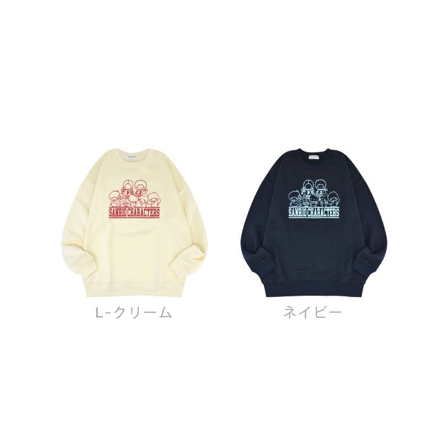 サンリオ キャラクターズ 裏起毛 スウェット トレーナー ビッグ オーバーサイズ プリント メンズ レディース sm1344-157