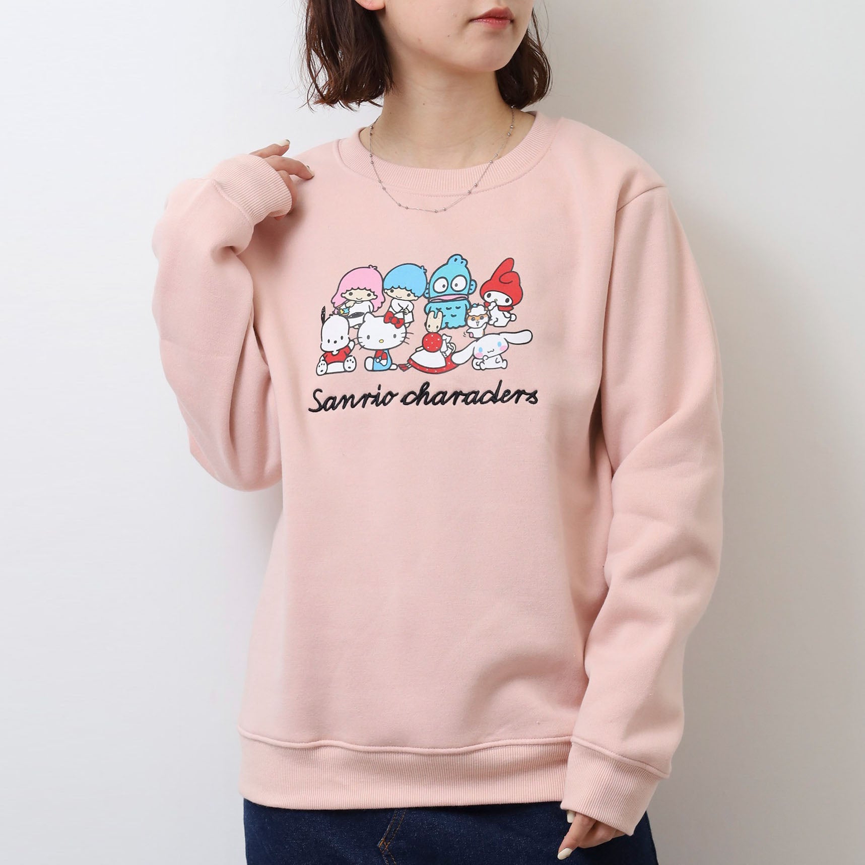 サンリオ キャラクターズ トレーナー スウェット 裏起毛 プリント 刺繍 メンズ レディース sm1344-69