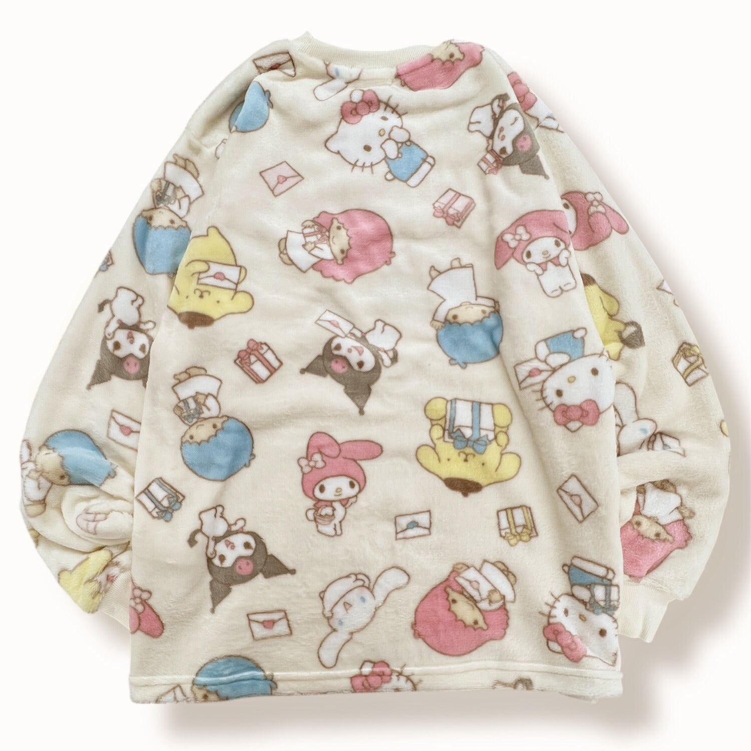 サンリオキャラクターズ 総柄 プリント ボア フリース ルームウェア パジャマ 上下セット sm1654-143