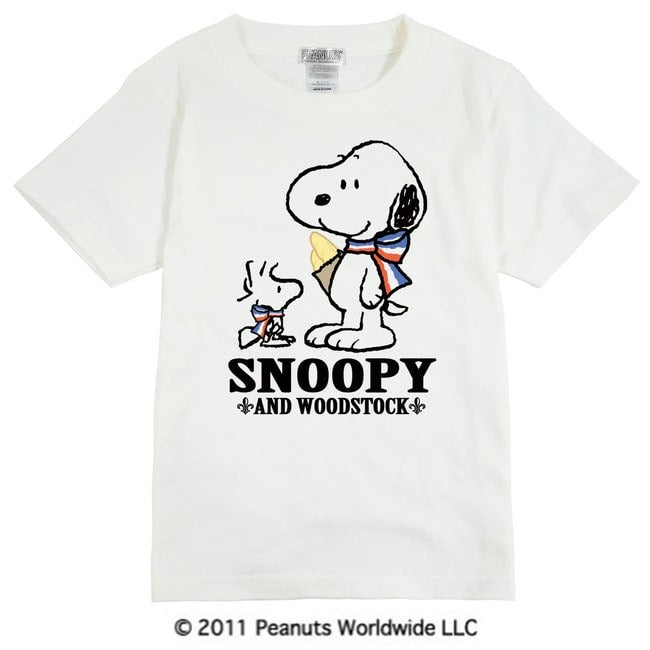スヌーピー ウッドストック フランス 旅 ギフト 半袖Tシャツ キッズ 子供服 110 130 150 sn6-051
