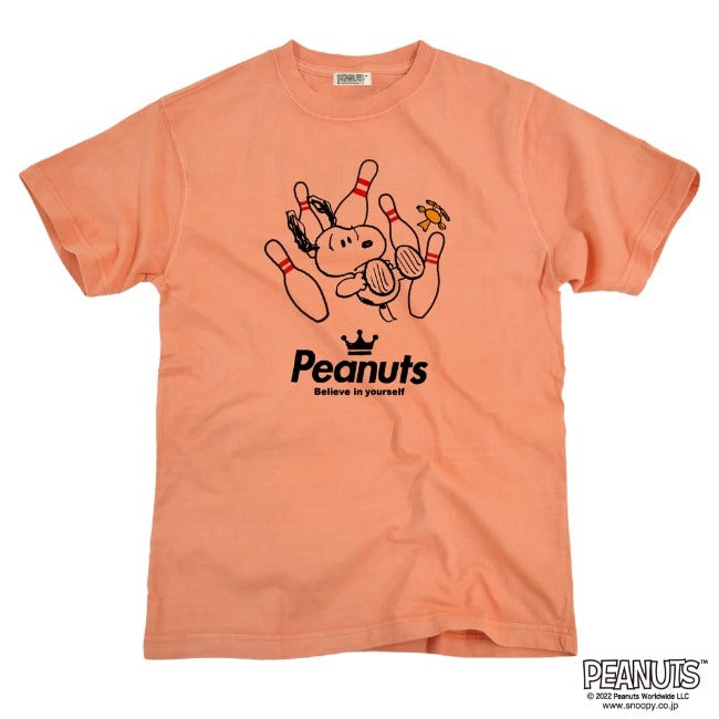 スヌーピー ピグメント 半袖 Tシャツ ボウリング ボーリング チーム 学園祭 文化祭 学祭 プレゼント ギフト 応援 観戦 サークル 部活 ユニフォーム メンズ レディース SNOOPY BIG 大きい サイズ S M L LL 3L 4L spc-bw2