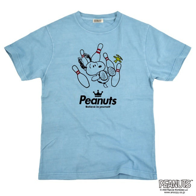 スヌーピー ピグメント 半袖 Tシャツ ボウリング ボーリング チーム 学園祭 文化祭 学祭 プレゼント ギフト 応援 観戦 サークル 部活 ユニフォーム メンズ レディース SNOOPY BIG 大きい サイズ S M L LL 3L 4L spc-bw2