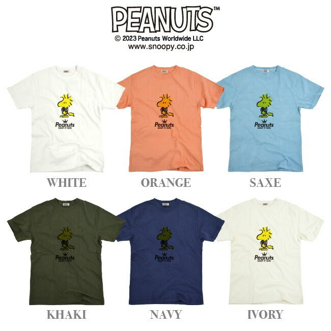 ウッド ストック 半袖 Tシャツ ピグメント 音楽 ヘッドフォン 夏 フェス サークル ストリート メンズ レディース スヌーピー SNOOPY BIG 大きい サイズ S M L LL 3L 4L spc-lm-3