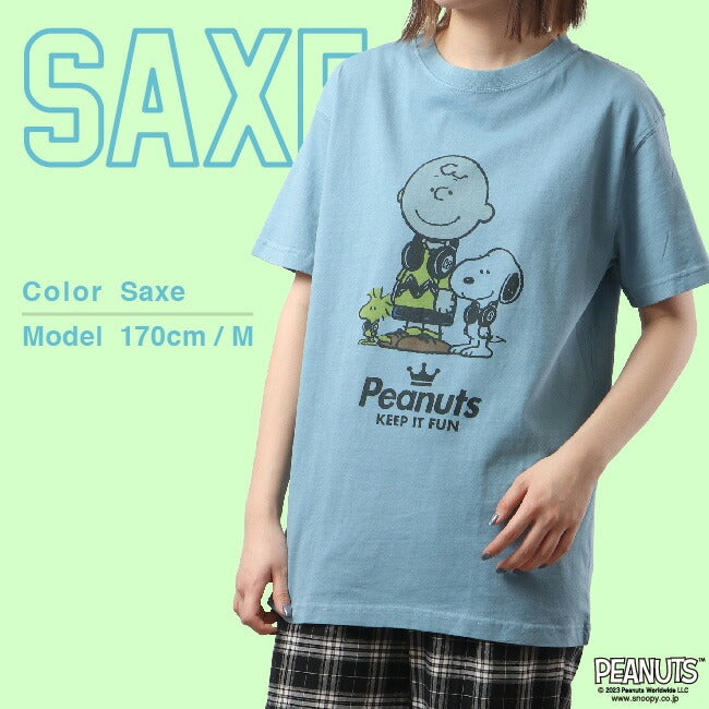 スヌーピー Tシャツ 半袖 音楽 ヘッドフォン 夏 フェス サークル ストリート デザイン メンズ レディース SNOOPY チャーリーブラウン ウッドストック BIG 大きい サイズ S M L LL 3L 4L キャラクター 大人向け spc-lm-4