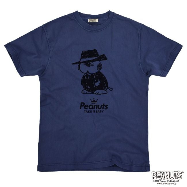 オラフ 黒服 スーツ 半袖 Tシャツ 当店 限定 デザイン スヌーピー SNOOPY ピーナッツ カジュアル アメカジ プリント S M L LL 3L 4L spc-mib_02