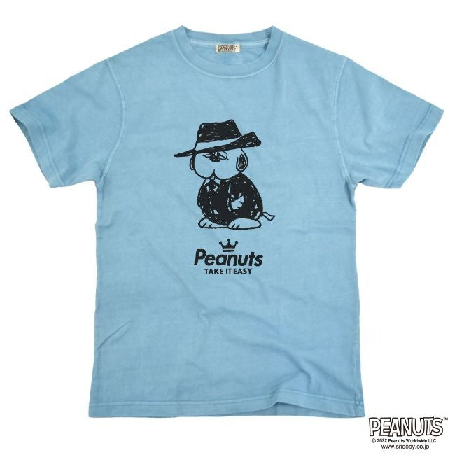 オラフ 黒服 スーツ 半袖 Tシャツ 当店 限定 デザイン スヌーピー SNOOPY ピーナッツ カジュアル アメカジ プリント S M L LL 3L 4L spc-mib_02