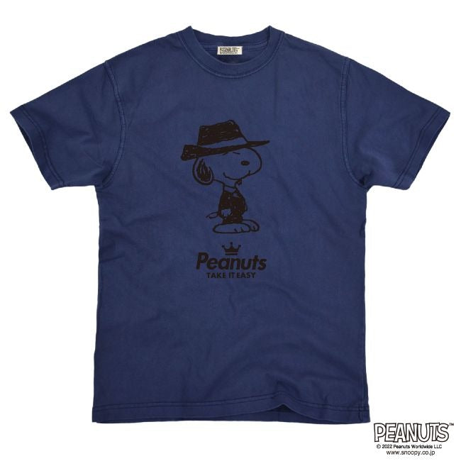 スヌーピー 黒服 スーツ 半袖 Tシャツ 当店 限定 デザイン スヌーピー SNOOPY ピーナッツ カジュアル アメカジ プリント S M L LL 3L 4L spc-mib_03