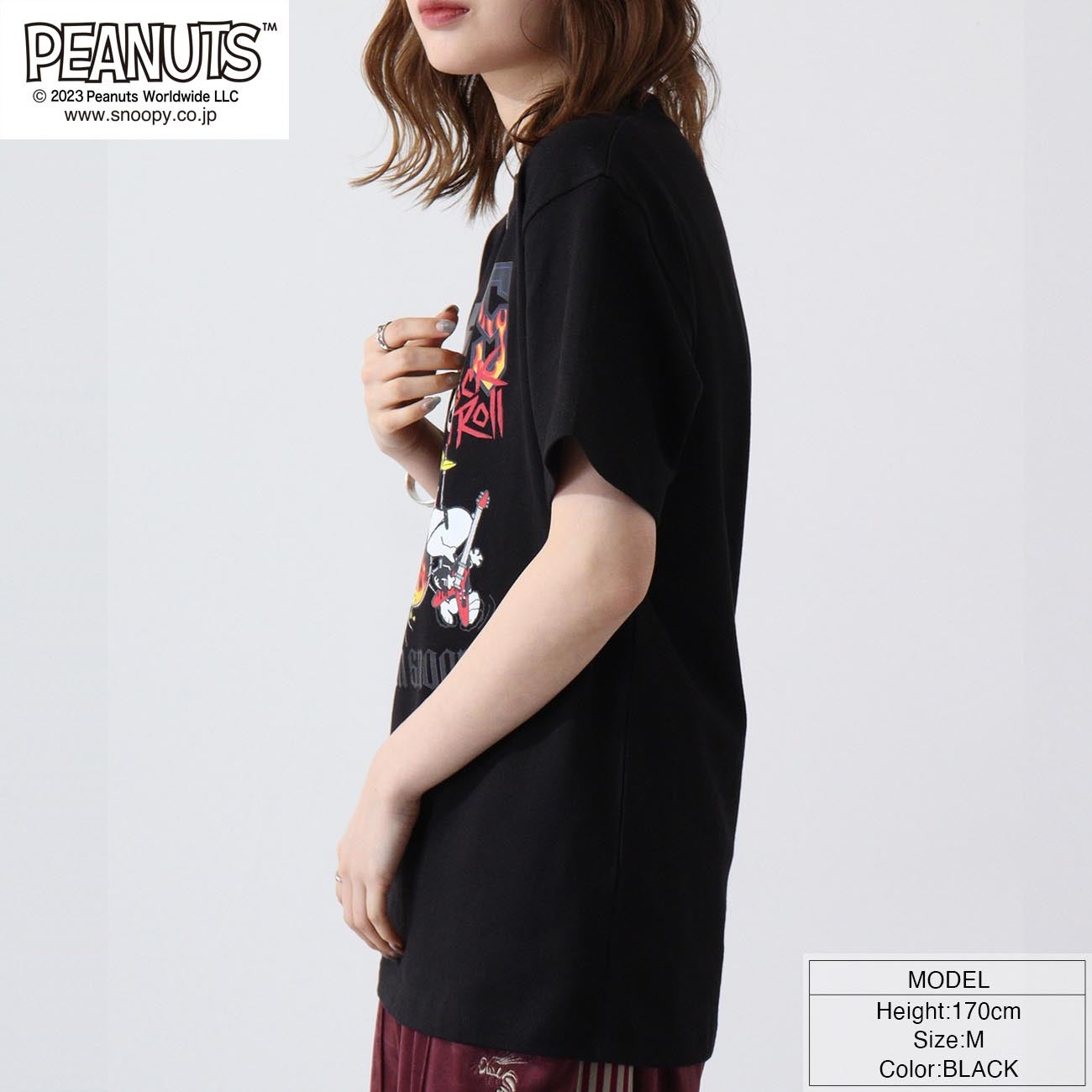 スヌーピー ピーナッツ 半袖 ロックオンスヌーピー Tシャツ 春夏秋 バンド snoopy spc-rb-001