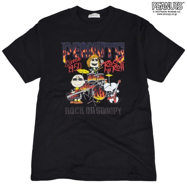 スヌーピー ピーナッツ 半袖 ロックオンスヌーピー Tシャツ 春夏秋 バンド snoopy spc-rb-001