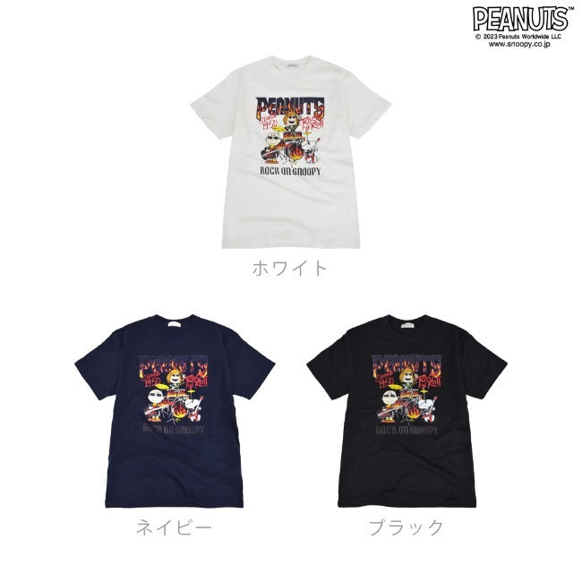 スヌーピー ピーナッツ 半袖 ロックオンスヌーピー Tシャツ 春夏秋 バンド snoopy spc-rb-001