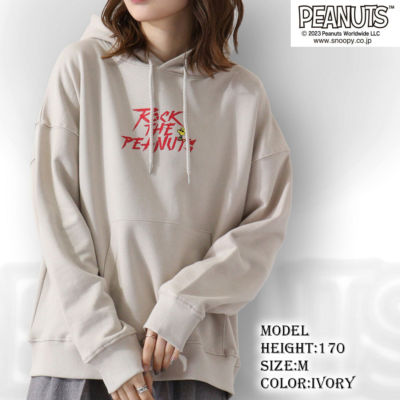 スヌーピー ピーナッツ 裏毛 パーカー ロックオンスヌーピー トレーナー 秋冬 バンド snoopy spc-rb-005