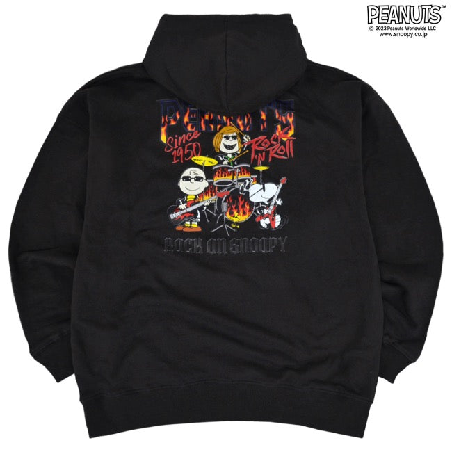 スヌーピー ピーナッツ 裏毛 パーカー ロックオンスヌーピー トレーナー 秋冬 バンド snoopy spc-rb-005