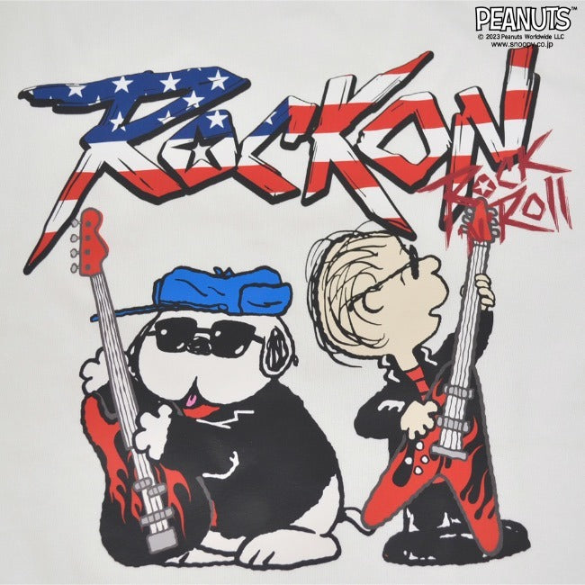 スヌーピー ピーナッツ 半袖 ロックンロール Tシャツ オラフ ライナス 国旗 春夏秋 バンド snoopy spc-rb-006