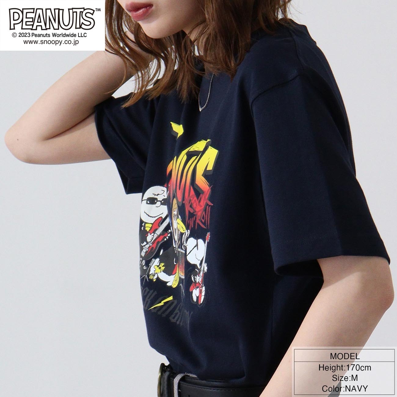 スヌーピー ピーナッツ 半袖 ロックオン スヌーピー オラフ Tシャツ春夏秋 バンド snoopy PEANUTS spc-rb-007