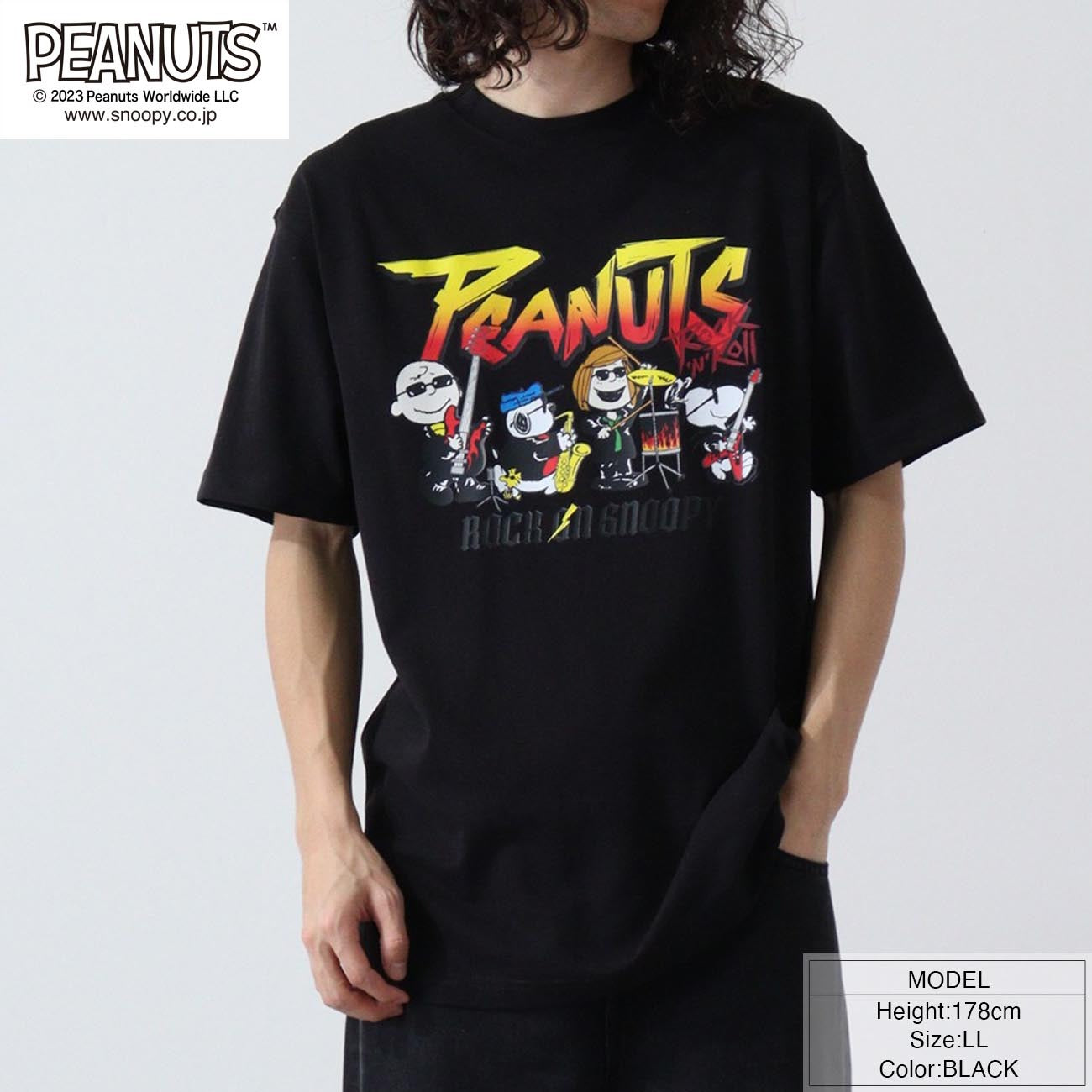 スヌーピー ピーナッツ 半袖 ロックオン スヌーピー オラフ Tシャツ春夏秋 バンド snoopy PEANUTS spc-rb-007