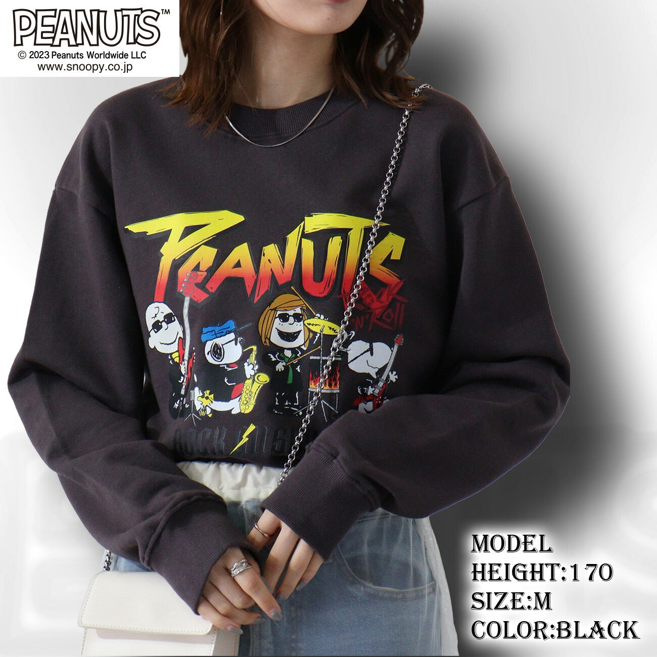 スヌーピー ピーナッツ ロックオン オラフ 裏毛 トレーナー ロック バンド 秋冬 snoopy PEANUTS spc-rb-014