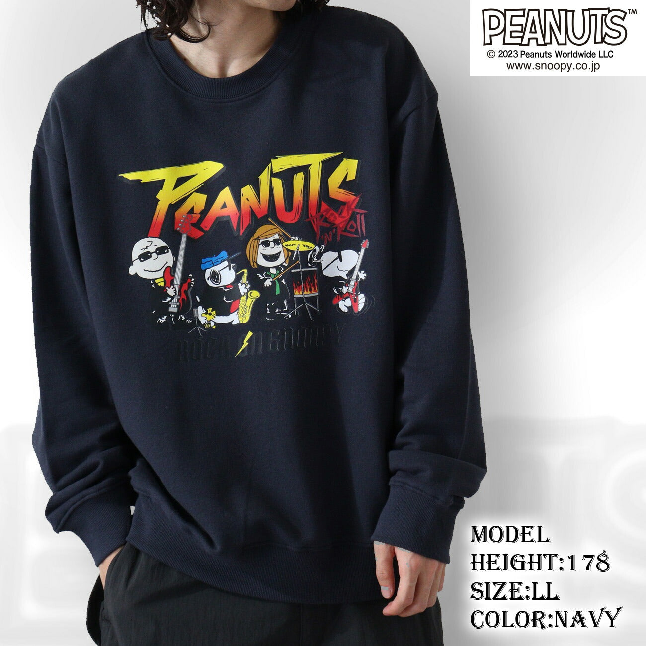 スヌーピー ピーナッツ ロックオン オラフ 裏毛 トレーナー ロック バンド 秋冬 snoopy PEANUTS spc-rb-014