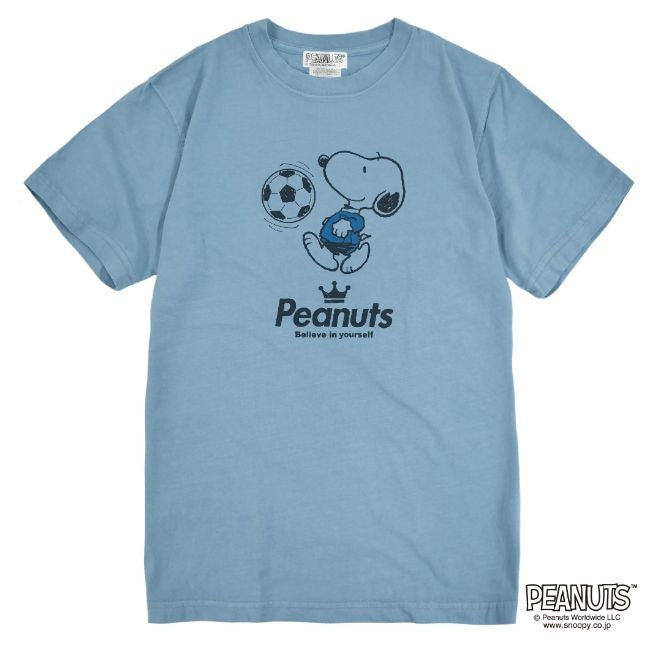 スヌーピー ピグメント 半袖 Tシャツ サッカー フットボール フットサル 学園祭 文化祭 学祭 プレゼント ギフト チーム 応援 観戦 サークル 部活 ユニフォーム メンズ レディース SNOOPY BIG 大きい サイズ S M L LL 3L 4L spc-fb1