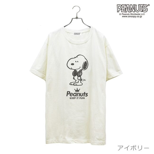 スヌーピー 半袖 Tシャツ ピグメント 音楽 ヘッドフォン 夏 フェス サークル ストリート デザイン メンズ レディース SNOOPY BIG 大きい サイズ S M L LL 3L 4L スヌーピー キング ストリート 裏原系 spc-lm-1