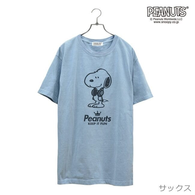 スヌーピー 半袖 Tシャツ ピグメント 音楽 ヘッドフォン 夏 フェス サークル ストリート デザイン メンズ レディース SNOOPY BIG 大きい サイズ S M L LL 3L 4L スヌーピー キング ストリート 裏原系 spc-lm-1