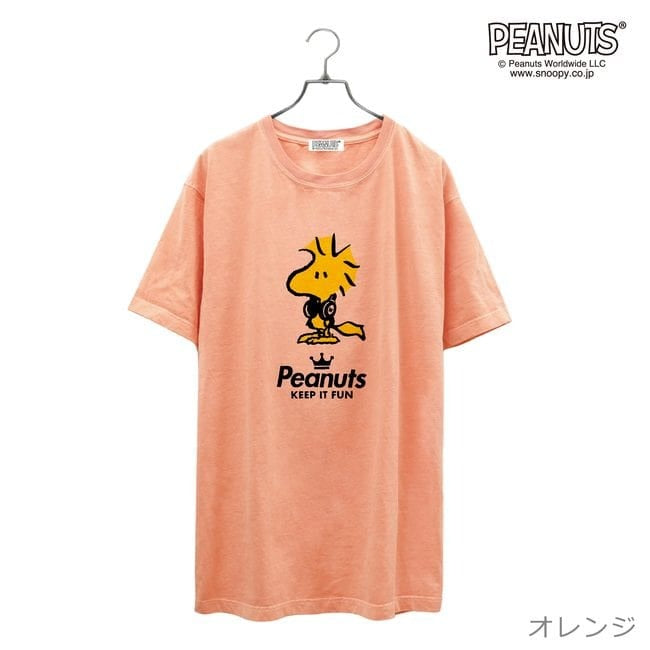 ウッド ストック 半袖 Tシャツ ピグメント 音楽 ヘッドフォン 夏 フェス サークル ストリート メンズ レディース スヌーピー SNOOPY BIG 大きい サイズ S M L LL 3L 4L spc-lm-3