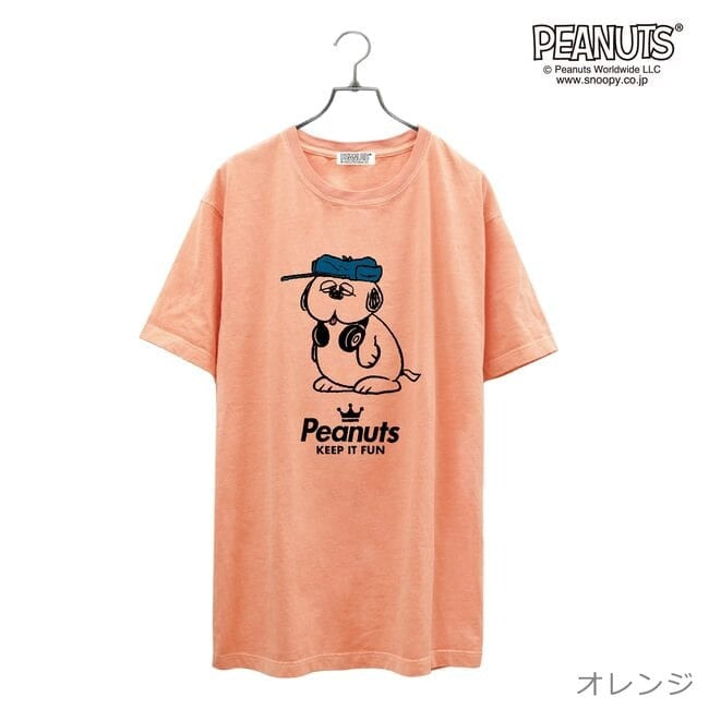 オラフ 半袖 Tシャツ ピグメント 音楽 ヘッドフォン 夏 フェス サークル ストリート メンズ レディース スヌーピー SNOOPY BIG 大きい サイズ S M L LL 3L 4L キャラクター グッズ 大人向け spc-lm-6