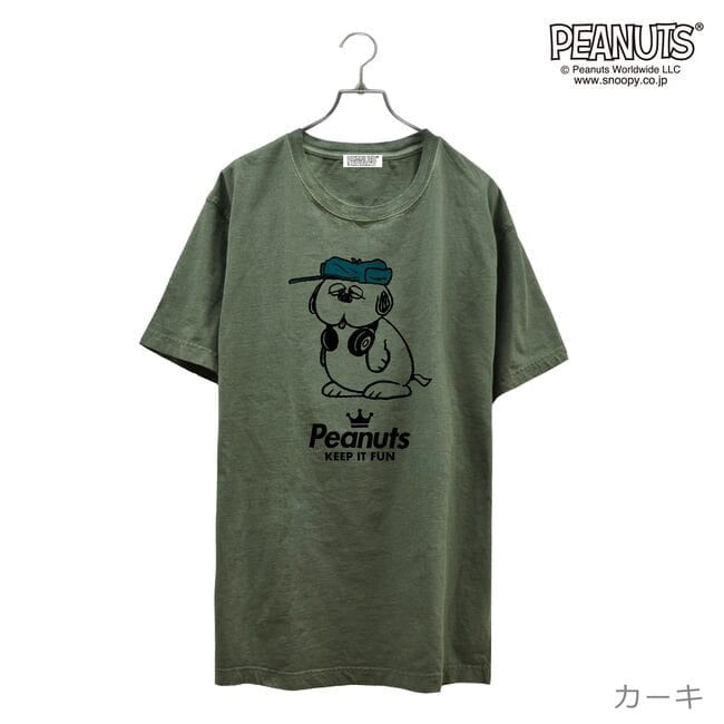 オラフ 半袖 Tシャツ ピグメント 音楽 ヘッドフォン 夏 フェス サークル ストリート メンズ レディース スヌーピー SNOOPY BIG 大きい サイズ S M L LL 3L 4L キャラクター グッズ 大人向け spc-lm-6